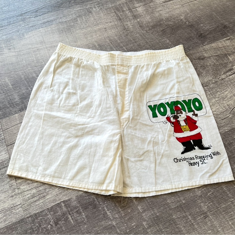 White Christmas Rap Shorts Vintage Boxer Tis the SEASON  Pajama Shorts